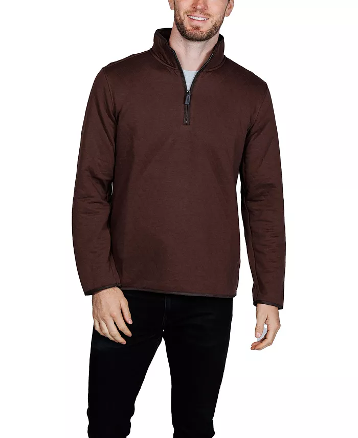 

Мужская стеганая куртка с молнией на четверть и отделкой из замши Tailorbyrd, коричневый