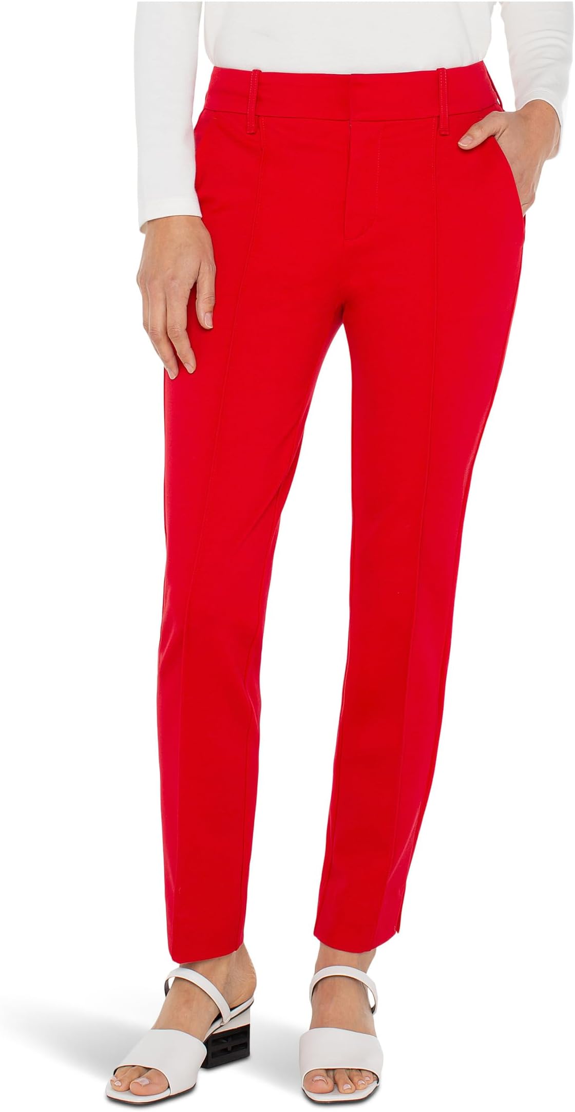 

Брюки Liverpool Los Angeles Gemma Mid-rise Cigarette Trouser 28" Inseam, цвет Tango Red