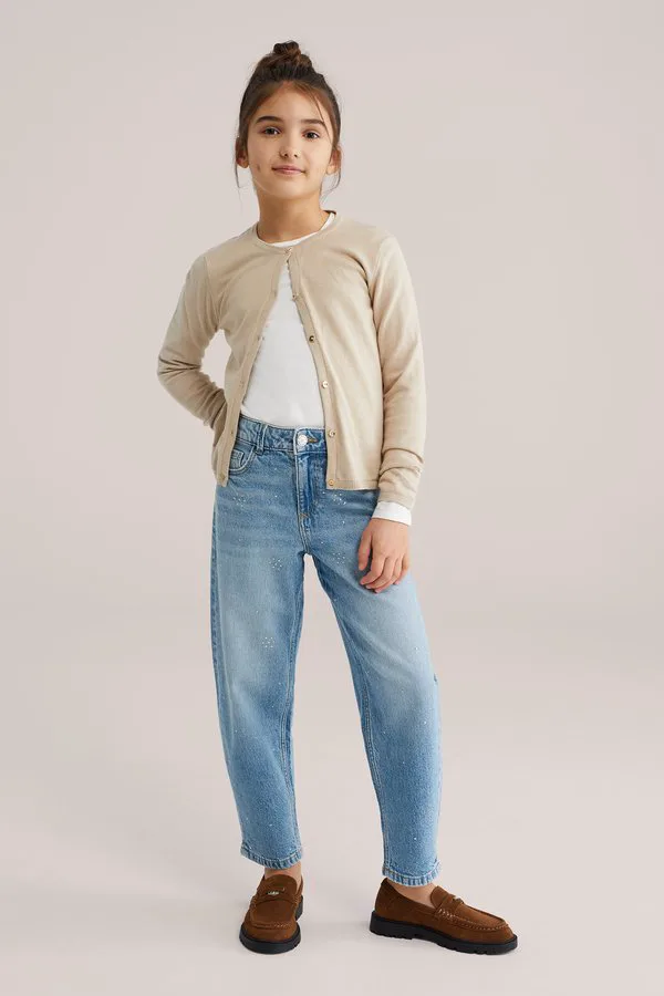 Джинсы свободного кроя бочкообразной формы We Fashion, Blue — фото 3