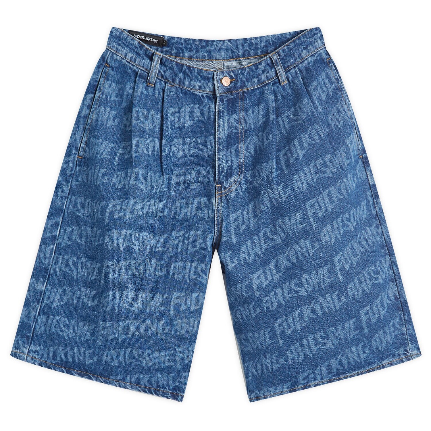

Шорты F*cking Awesome Baggy Pleated Denim Laser Shorts, цвет Indigo