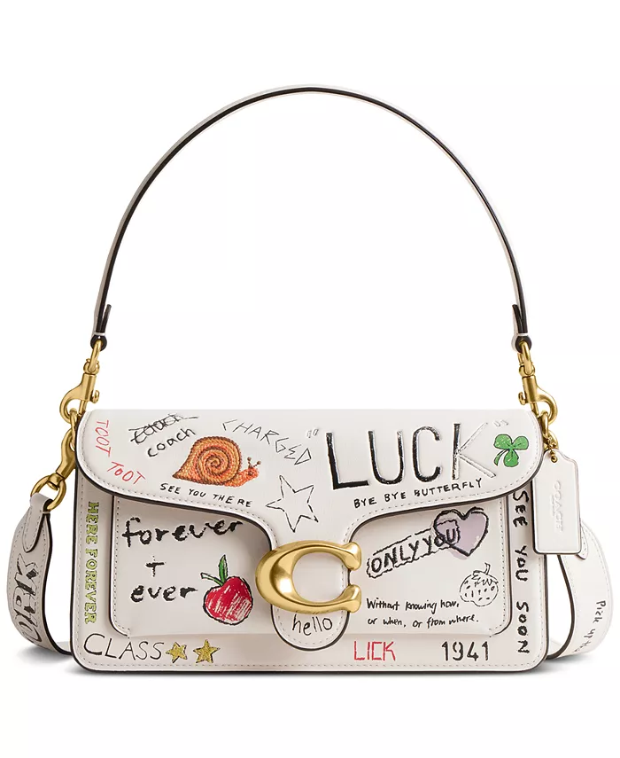 

Сумка через плечо Tabby Sketch Print 26 COACH, белый