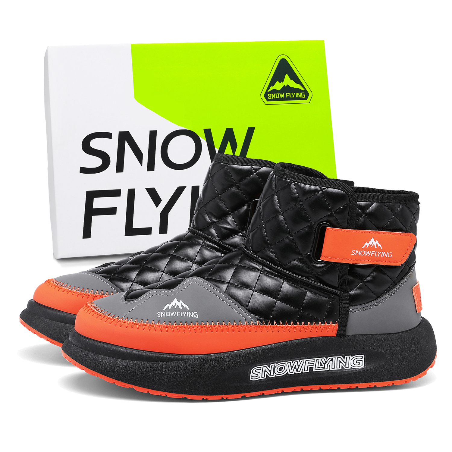 

SNOW FLYING Зимние тактические ботинки Короткие снежные ботинки Унисекс Черные оранжевые, цвет Black Orange