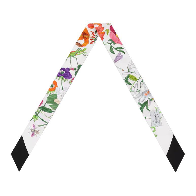 GUCCI Шелковая саржевая лента, White — фото 3