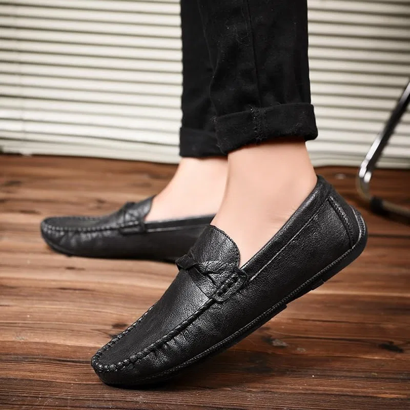 Лоферы кожаные для мужчин, модель Loafers, черный PUGHGAETZF — фото 2