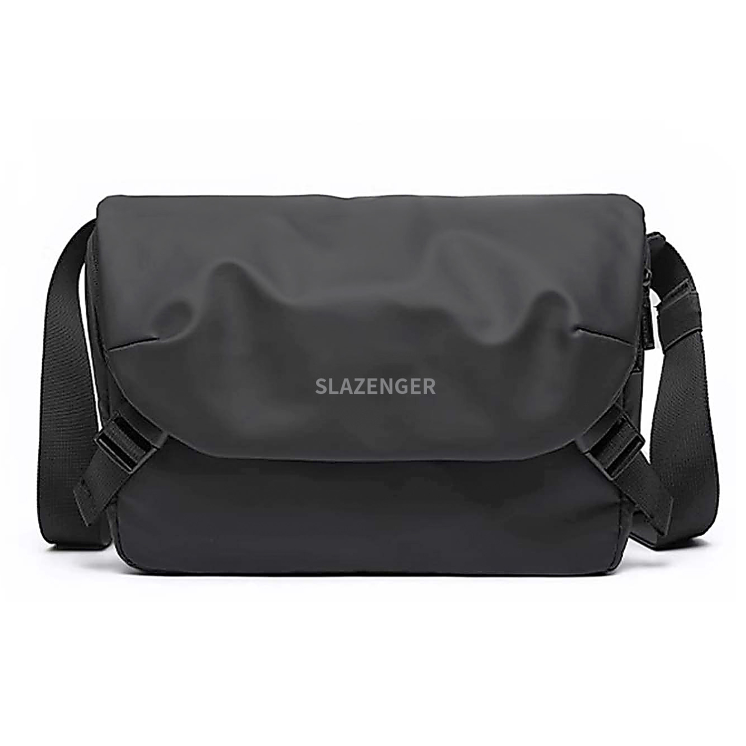 

Сумка-мессенджер из мягкой ПВХ кожи через плечо мужская черная Slazenger
