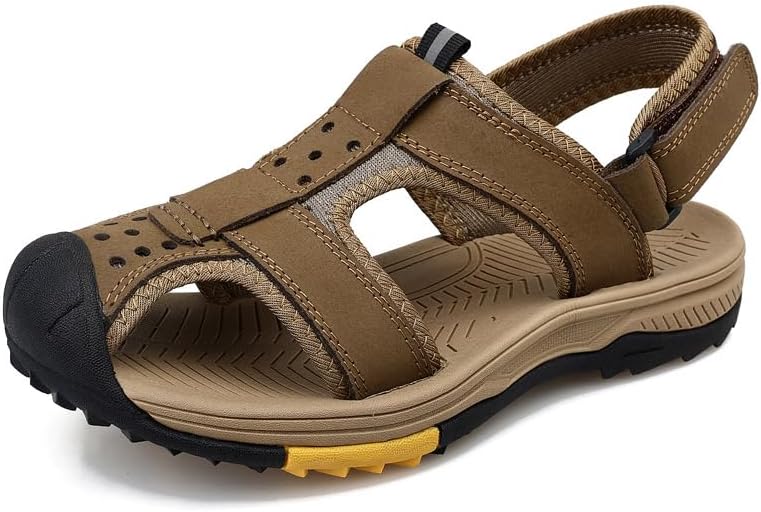 

Сандалии для походов Asifn для мужчин, летние, для улицы и пляжа, легкие, с закрытым носком, водонепроницаемые, противоскользящие для водного спорта, хаки