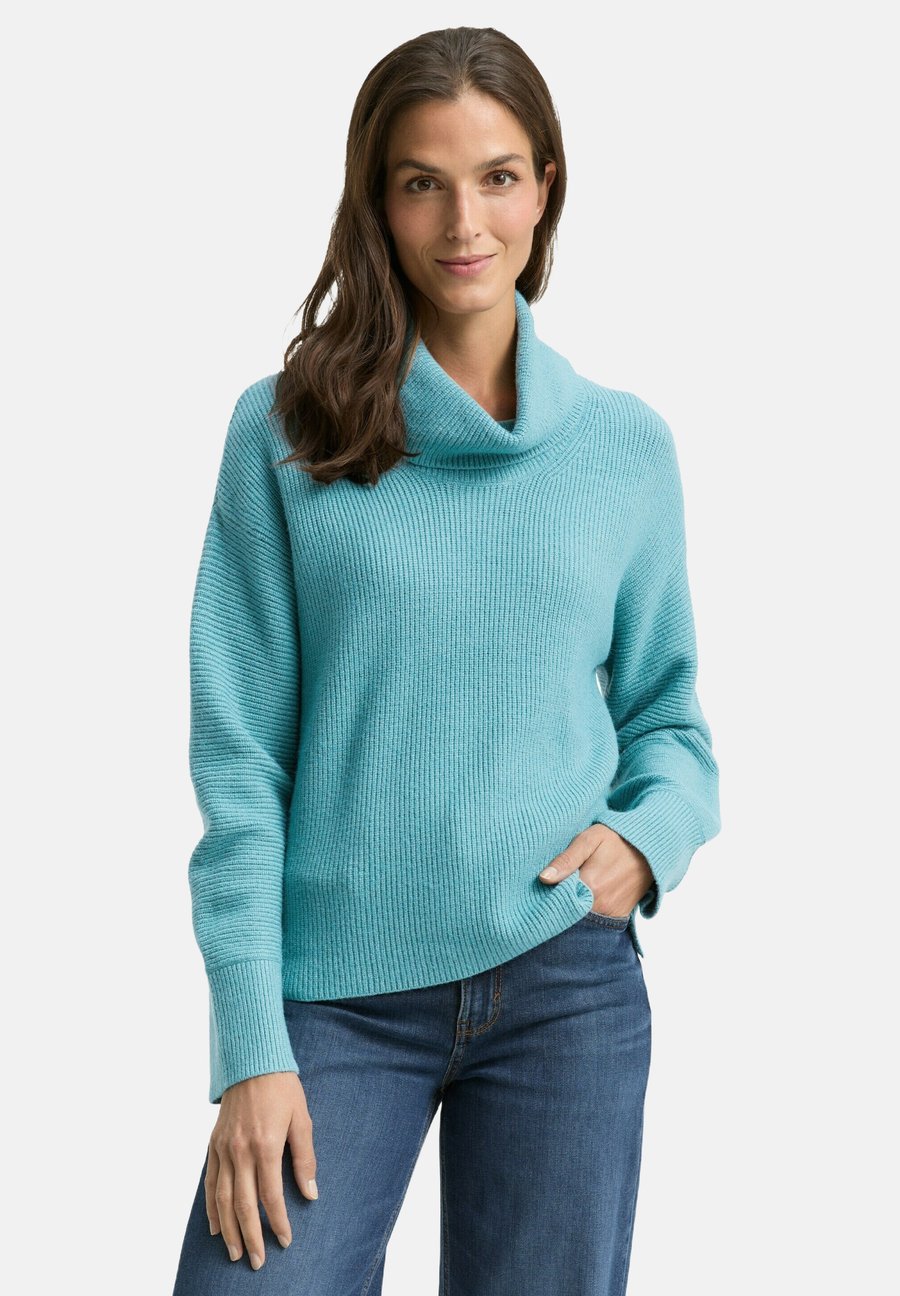

Джемпер TOM TAILOR ROLLKRAGENPULLOVER, Tropical Teal Melange/Blue