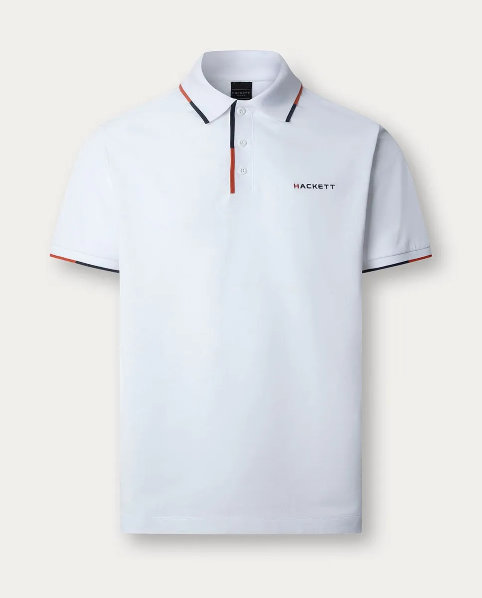 

Мужская футболка-поло с коротким рукавом и вышитым логотипом больших размеров Hackett, белый