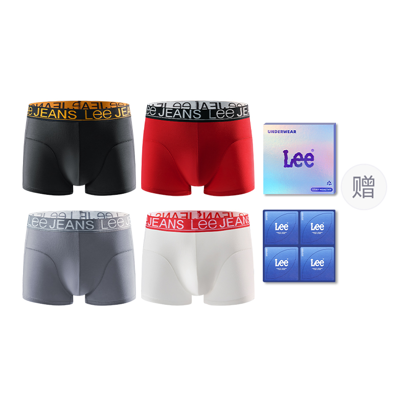 

Классические трусы 101 мужские набор из 4 штук в подарочной коробке Lee, белый