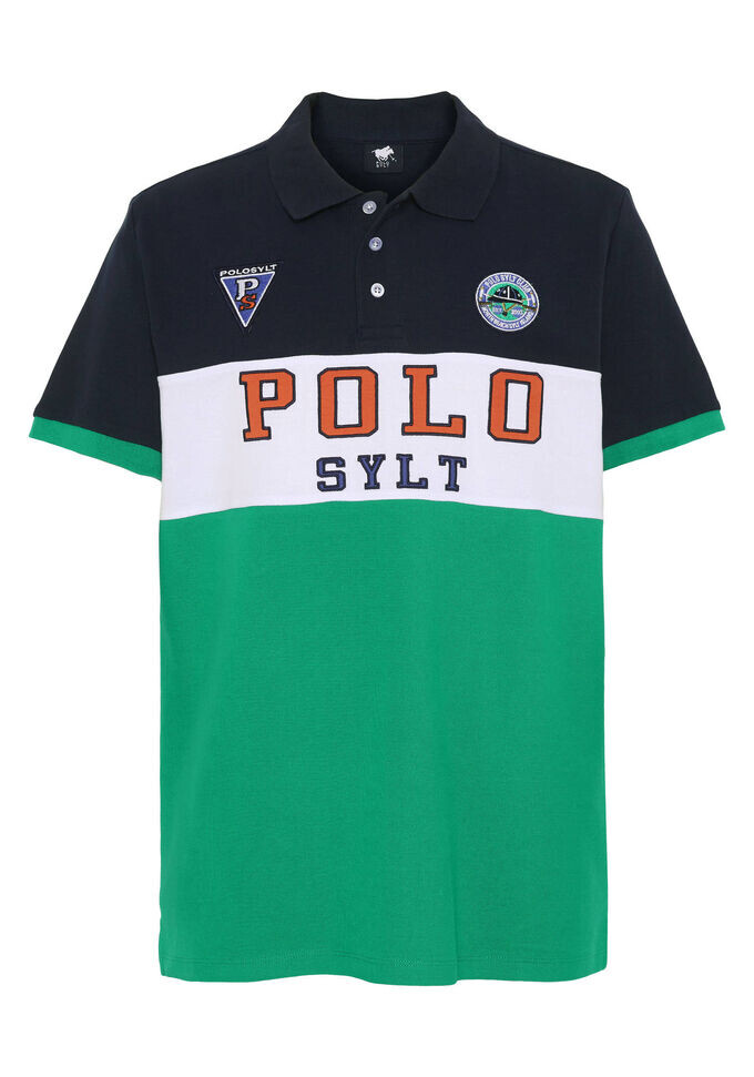 

Рубашка-Поло с полосками и заплатками Polo Sylt, зеленый