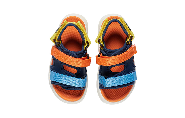 LINING YOUNG Дышащие детские сандалии Sports Life Collection, синие, оранжевые, для детей 3–7 лет — фото 4