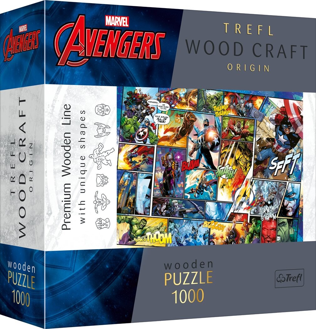 

Трефл, деревянный пазл Wood Craft, вселенная комиксов Marvel, 1000 шт. Trefl