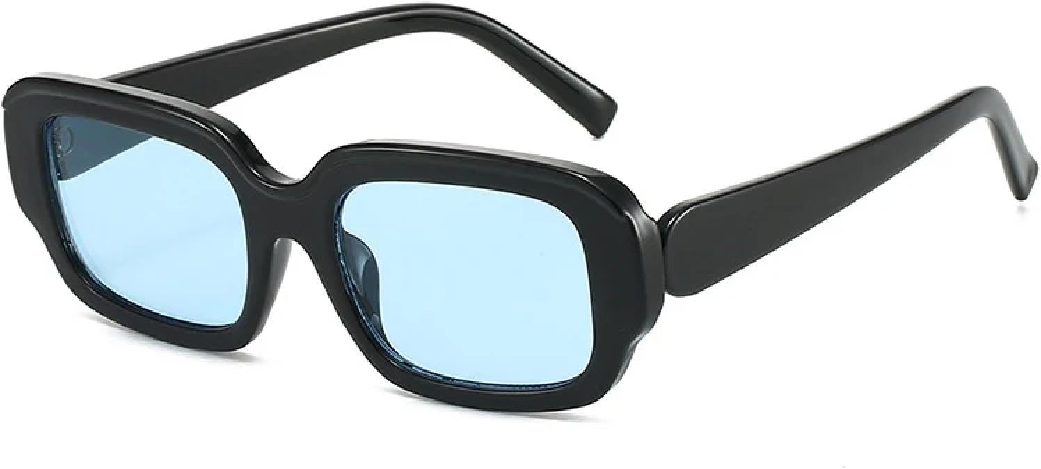 

Двухцветные винтажные роскошные солнцезащитные очки для женщин и мужчин в стиле панк, популярные для активного отдыха, модные, с защитой от ультрафиолета UV400 TKKTLLT, Black-blue