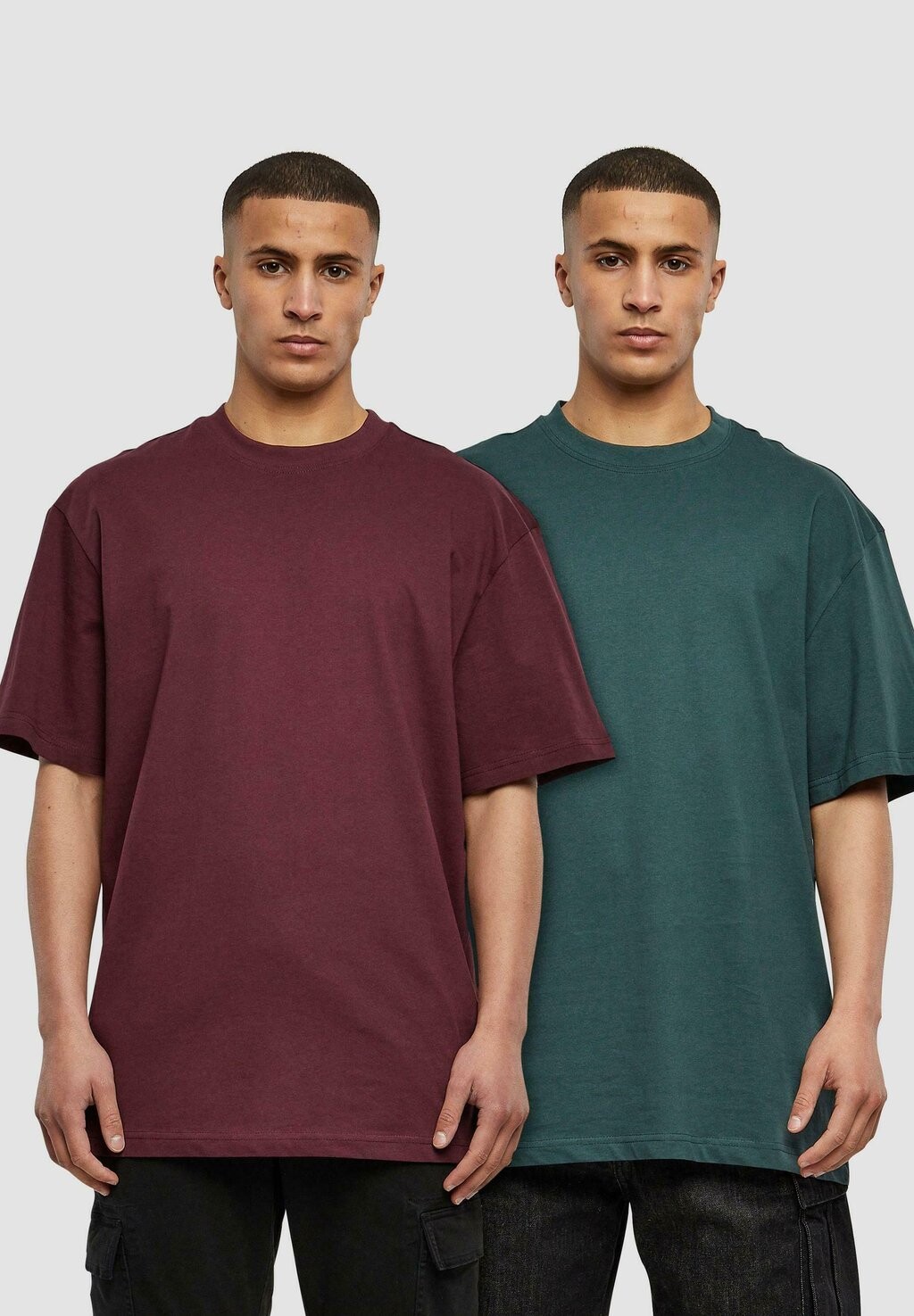 

Базовая футболка красного винного бутылочно-зеленого цвета Tee 2-Pack Urban Classics, цвет Redwine Bottlegreen