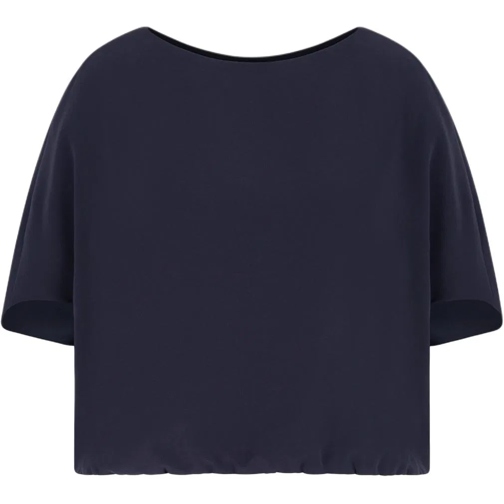 Блуза Technical Cady With Gathered Hem Emporio Armani Marine Blue