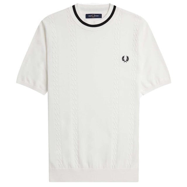 

Футболка Fredperry fp косой вязки с круглым вырезом Fred Perry, белый