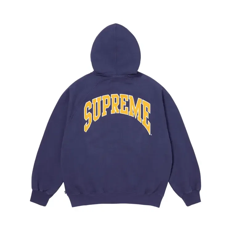Толстовка Supreme Cracked Raglan Zip Up Hooded Sweatshirt, синий — фото 2