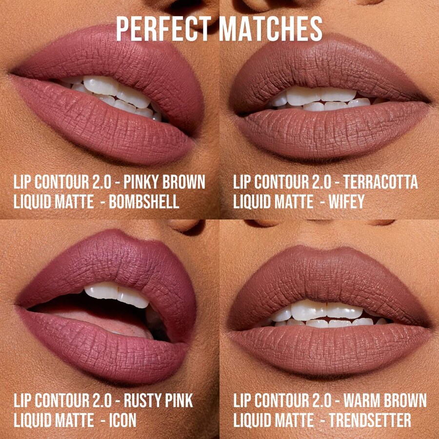 Автоматический матовый карандаш для губ Lip Contour 2.0 HUDA BEAUTY, 0.01 oz/0.5 g, Warm Brown — фото 2