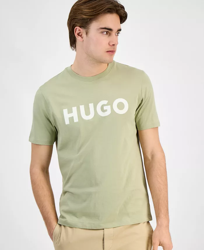 

Футболка с логотипом HUGO by Men's Dulivio, классический крой Hugo Boss, зеленый