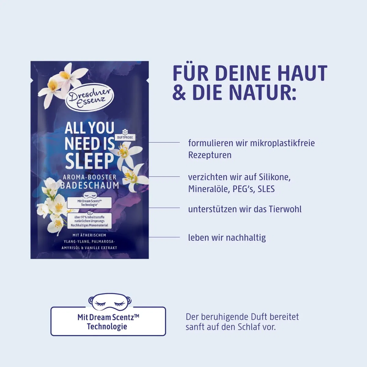 Пена для ванны «All You Need Is Sleep» с маслом пальмарозы от Dresdner Essenz ‎Dresdner Essenz — фото 4