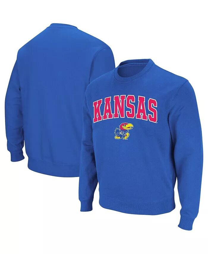 

Мужская толстовка Kansas Jayhawks Arch & Logo с круглым вырезом Colosseum, синий