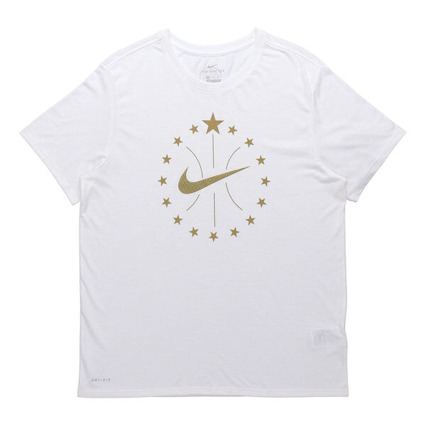 

Футболка bronzing logo sports quick dry basketball short sleeve white Nike, белый