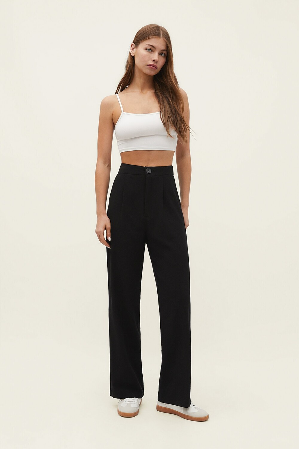 

Широкие брюки Stradivarius, черный