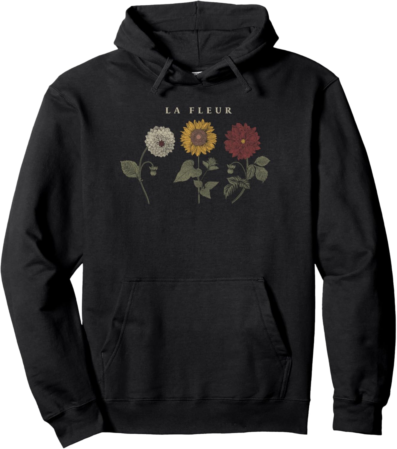 

Модная толстовка La Fleur Wildflowers с капюшоном спереди и сзади Trendy Apparel, черный
