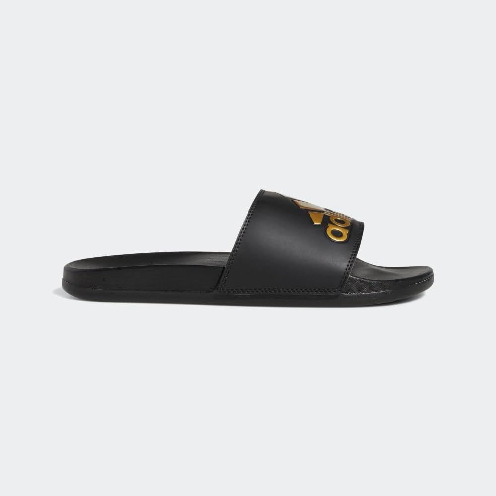Шлепанцы adidas Adilette Comfort (унисекс), черный/золотой — фото 2