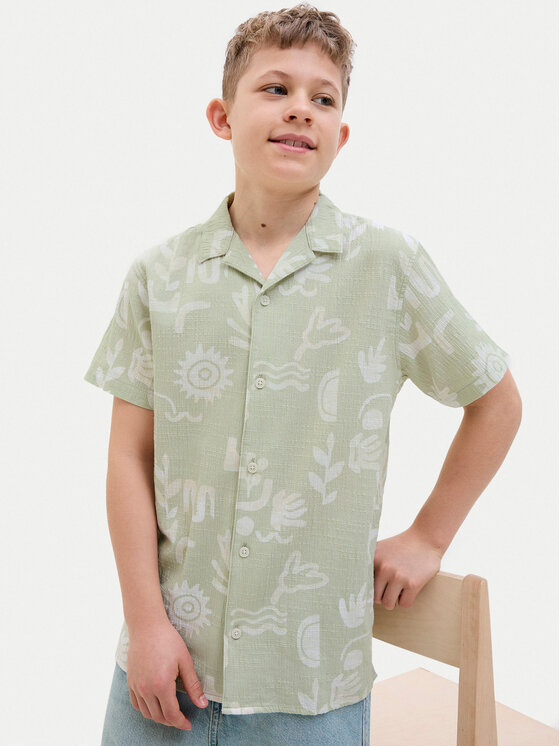 Свободная рубашка Luke 12277298 Jack&Jones Junior, зеленый — фото 4