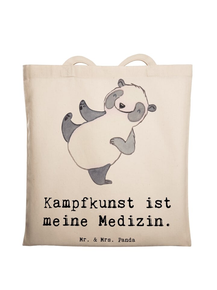 

Сумка Mr. & Mrs. Panda Tragetasche Panda Kampfkunst mit Spruch, кремовый