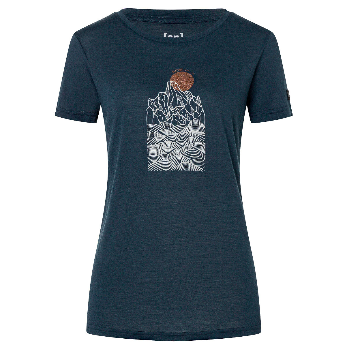 

Рубашка из мериноса Super Natural Women's Preikestolen Cliffs Tee, цвет Blueberry/Feather Grey/Copper