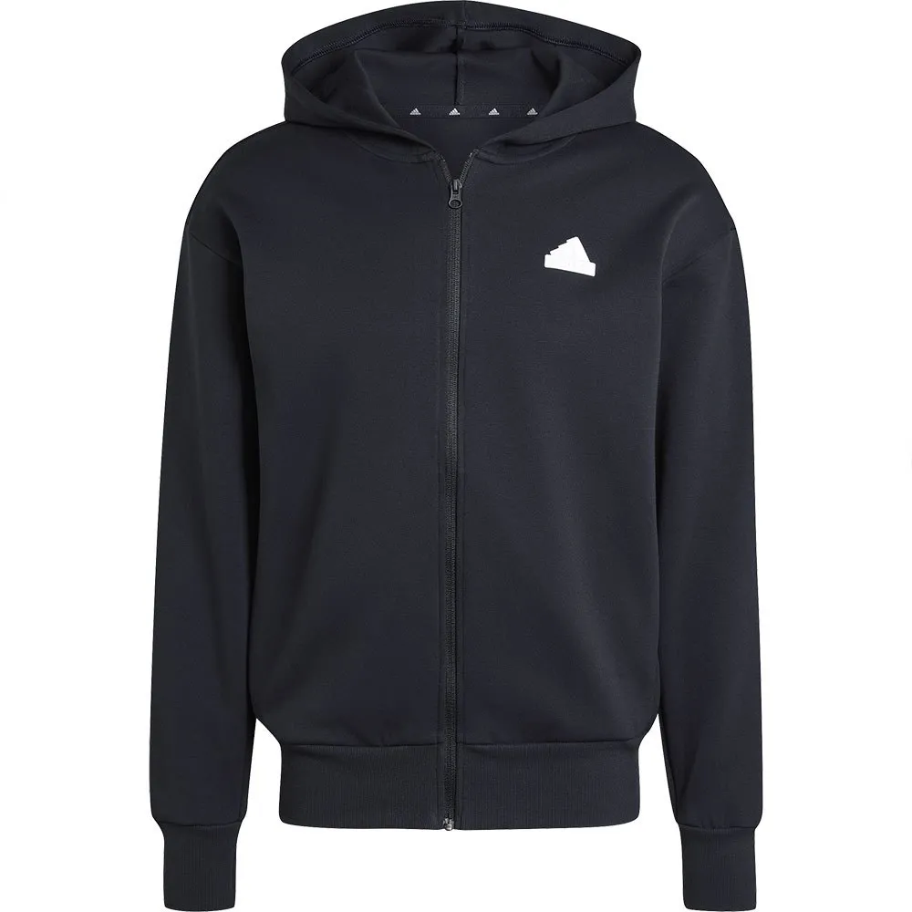 Толстовка adidas Future Icons Doubleknit full zip, черный — фото 3