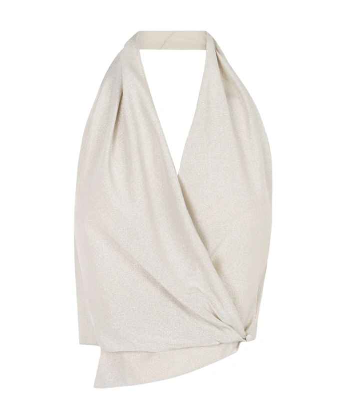 

Жозефина топ из серебристого шелка Cortana, серый