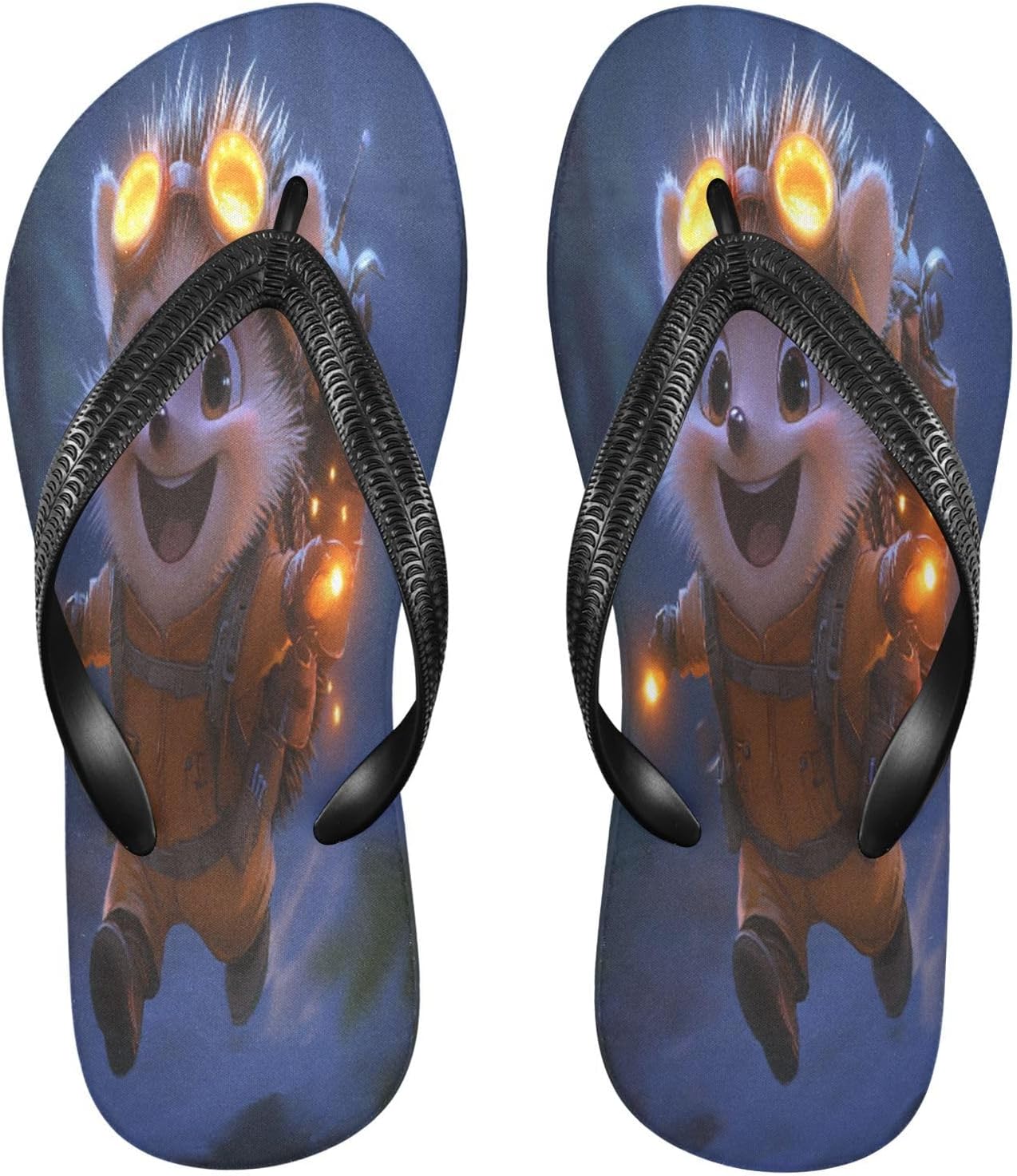 

Милые ежи синие шлепанцы с ремешком для душа пляжные сандалии резиновые противоскользящие летние тапочки обувь для мужчин и женщин для прогулок Sinestour