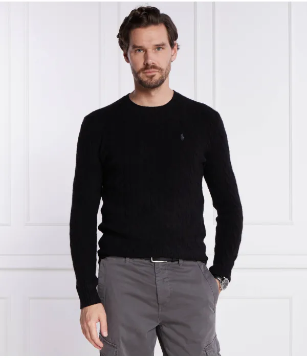 Шерстяной свитер Slim fit Polo Ralph Lauren, черный — фото 3
