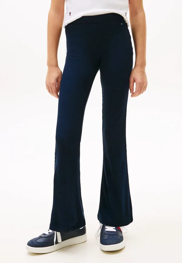 Леггинсы essential в рубчик, очень узкие, расклешенные. Tommy Hilfiger, Dark Night Navy