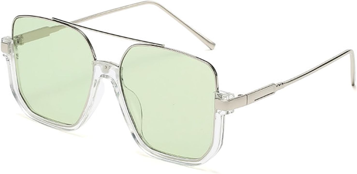 

Женские солнцезащитные очки Helena Fashion Square с двойной перемычкой, винтажные, большие, в стиле панк, мужские очки для активного отдыха, солнцезащитные очки UV400, C1