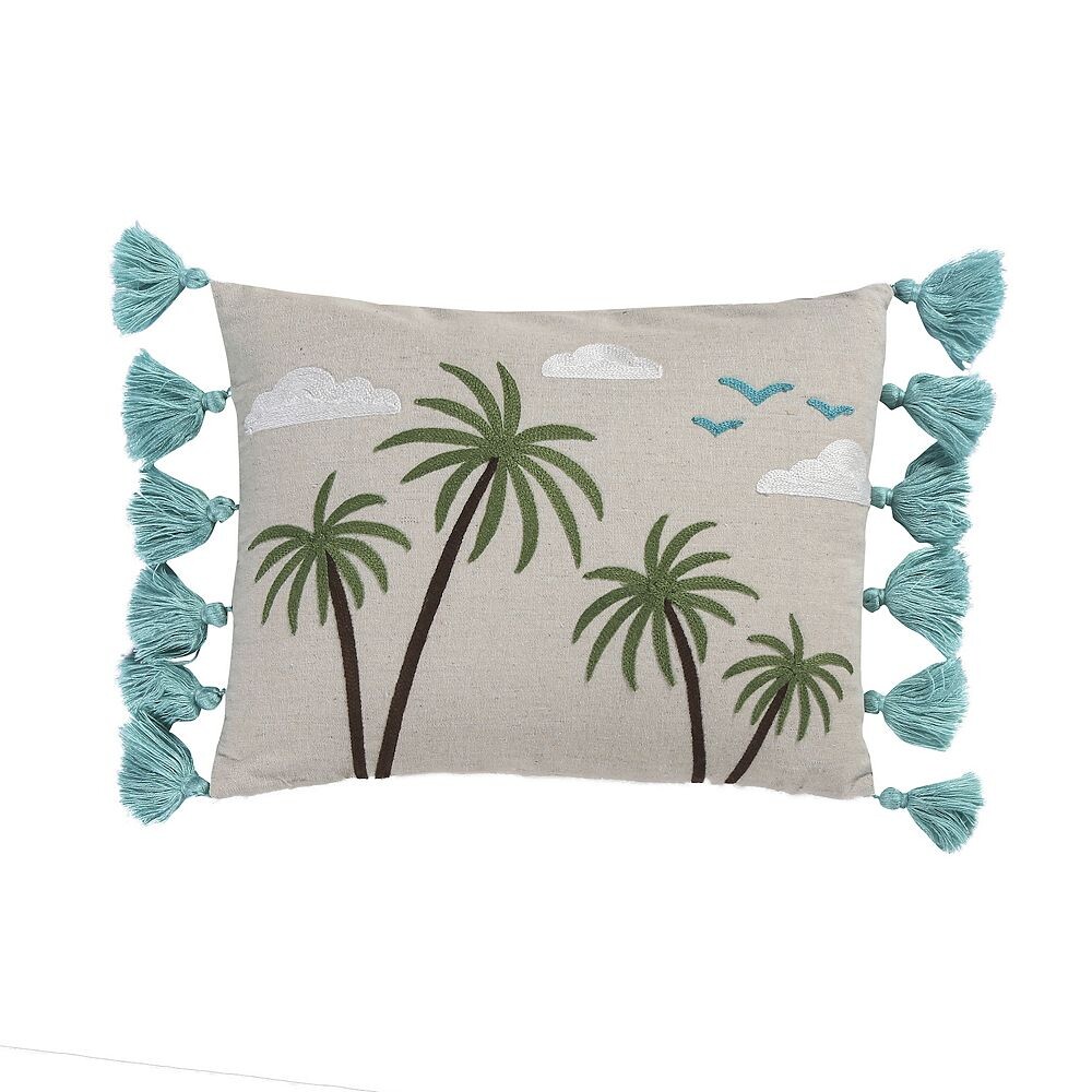 

Подушка Homthreads Beach Days Palm с кисточками, цвет Beige Khaki