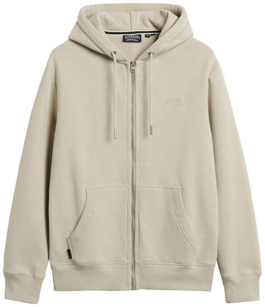 

Худи Superdry Zip-Up Hoodie Essential, бежевый