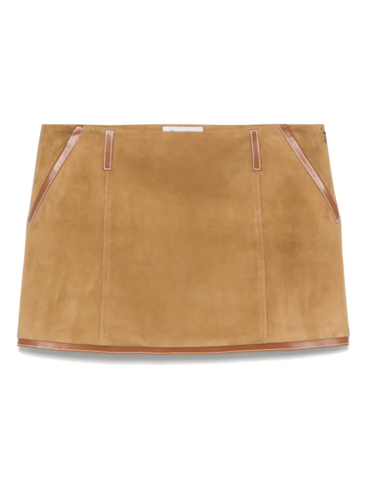 

Мини-юбка с нашивкой-логотипом Miu Miu, коричневый