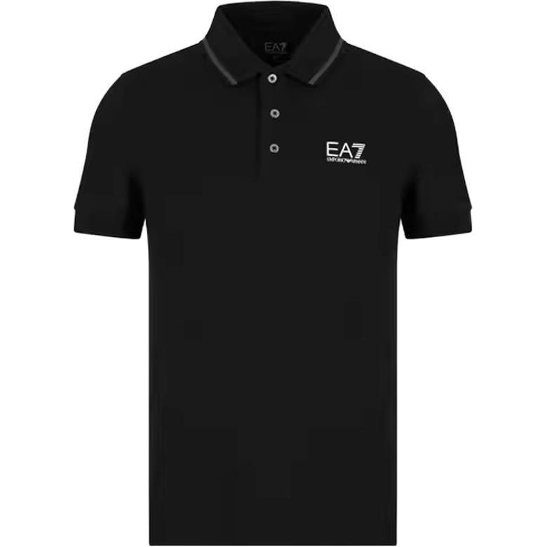 Футболка поло с принтом логотипа Ea7 EMPORIO ARMANI, светло-серая — фото 3