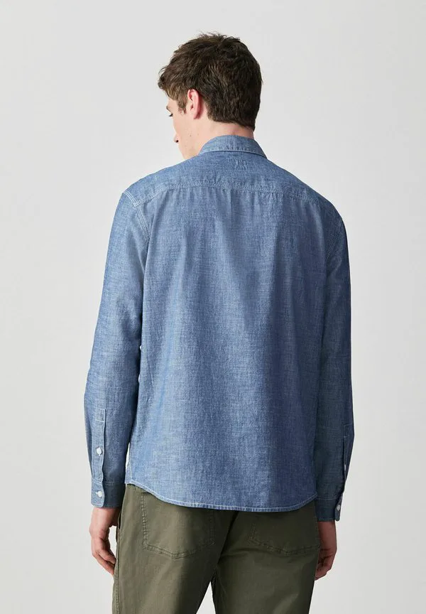 Рубашка с длинным рукавом и карманами стандартного кроя Next, Blue Chambray — фото 3