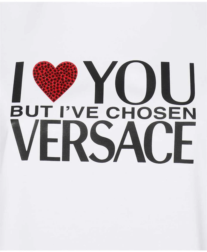 Футболка с логотипом и круглым вырезом Versace, белый — фото 3