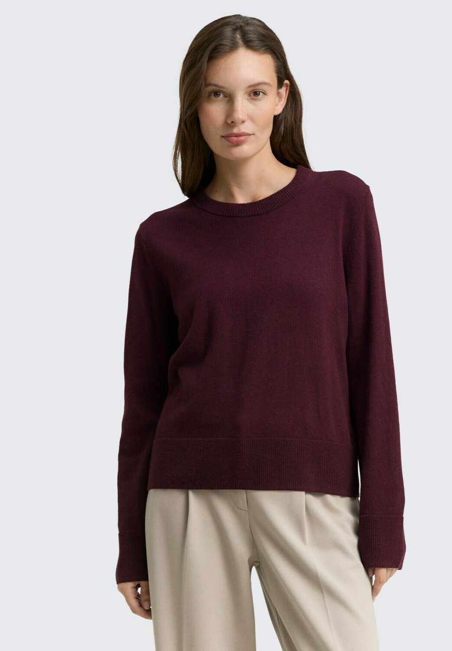 

Джемпер TOM TAILOR MIT RUNDHALSAUSSCHNITT, Dark Red Mélange/Mottled Bordeaux