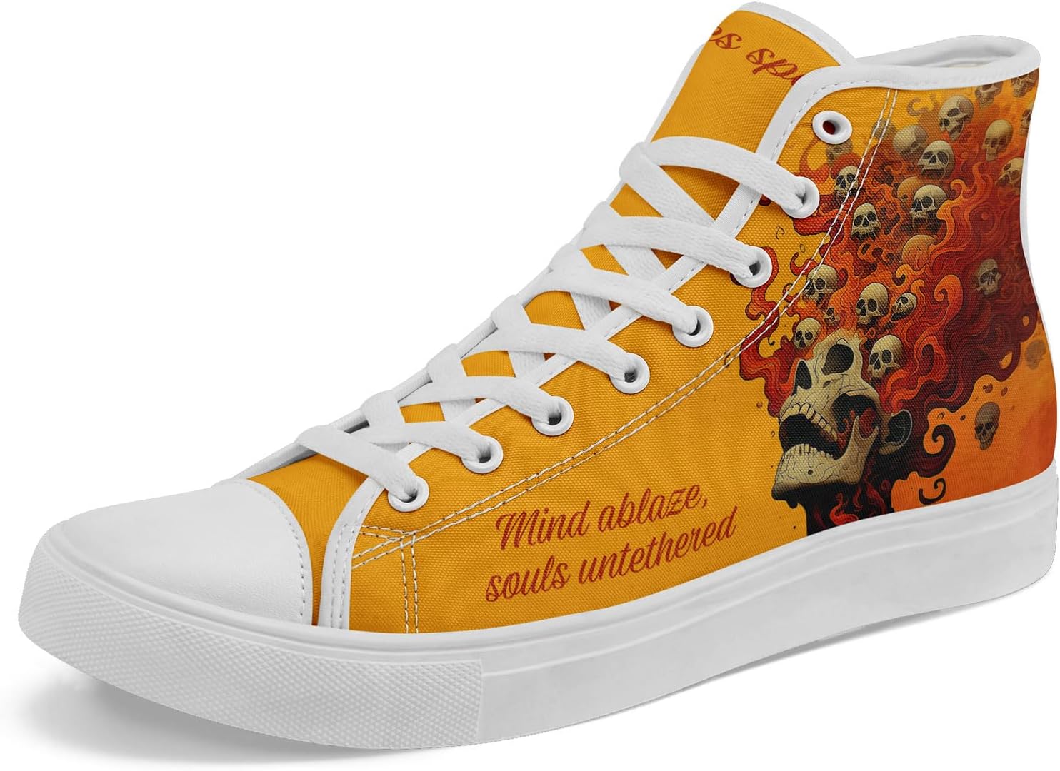 

Высокие кеды с черепом из холста для мужчин и женщин, панк-готический стиль, модные унисекс, стильные повседневные обувь с плоской подошвой Awsole, белый/красный/оранжевый