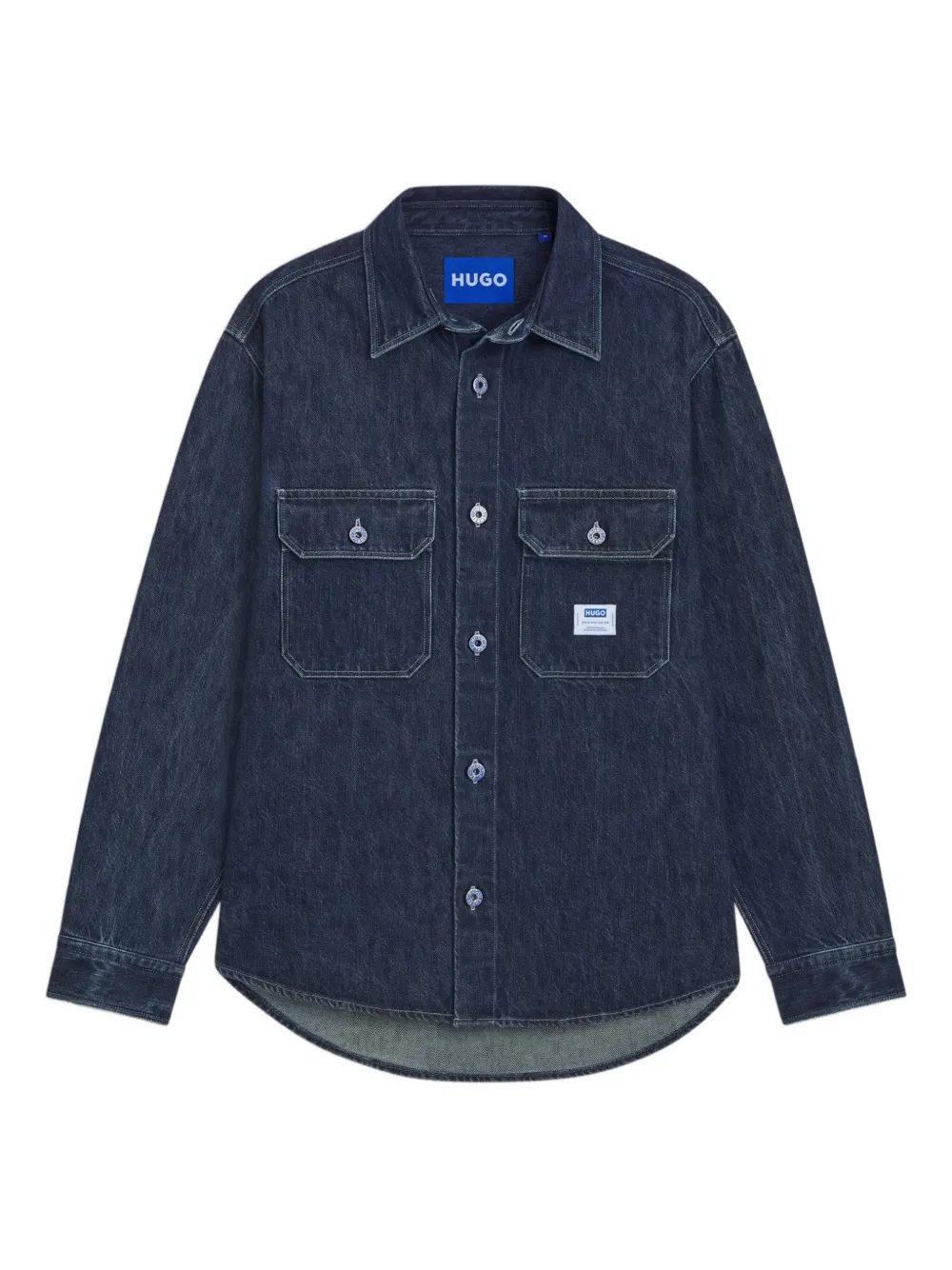 

Рубашка с карманом на пуговице Hugo, синий