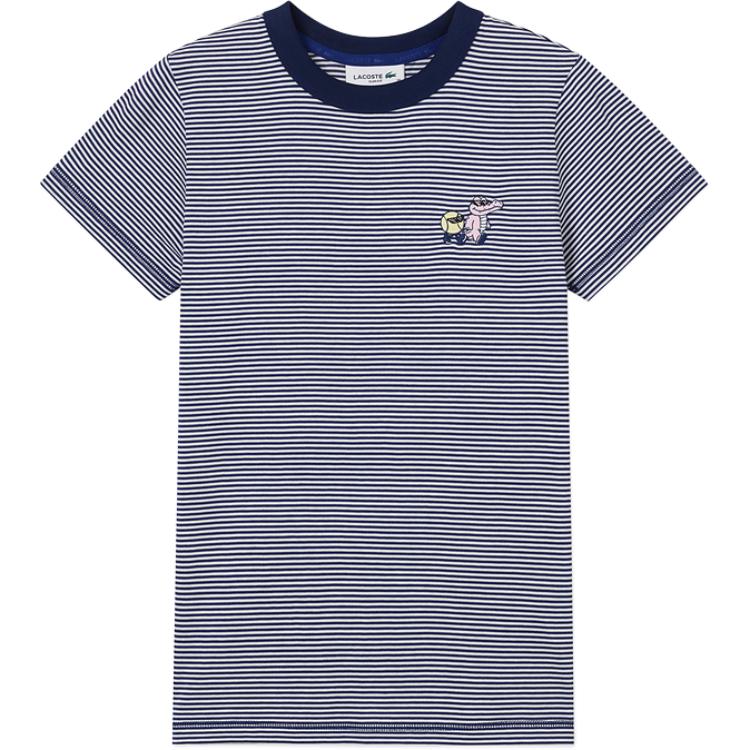 Футболка Lacoste SS25 Regular Women's, синий/белый, классический крой