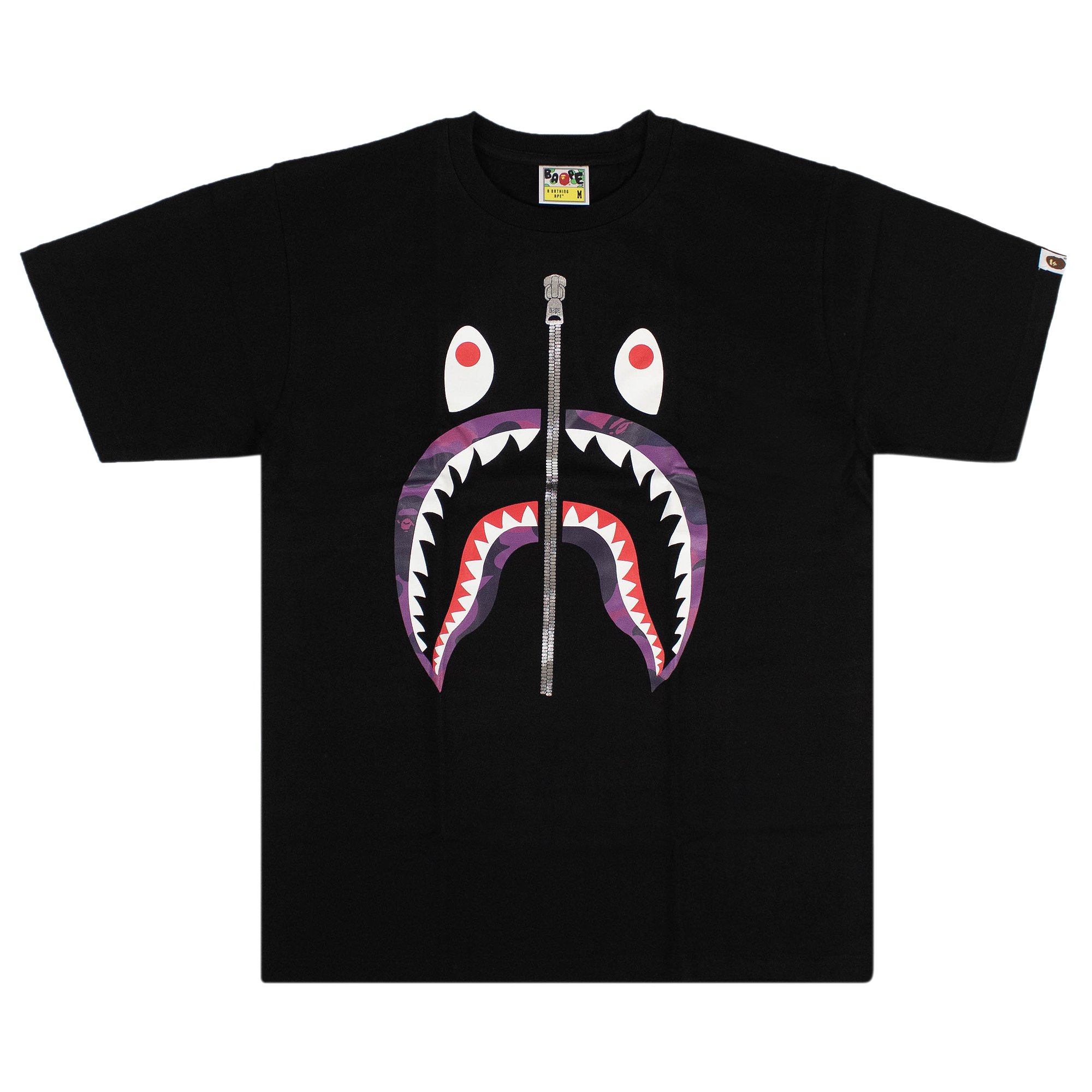 

Футболка BAPE Color Camo Shark, черный/фиолетовый