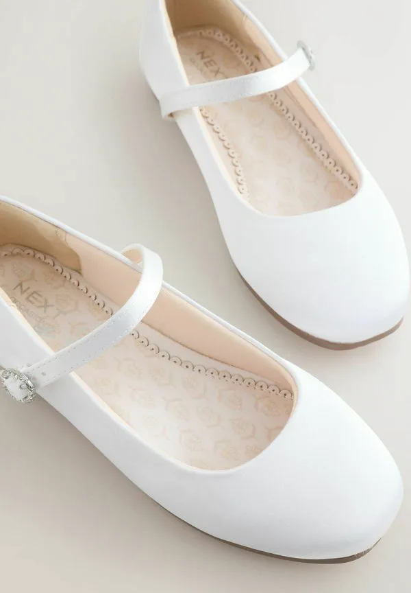 Балетки с ремешком Next, White Stain Resistant Satin — фото 3